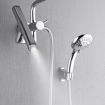 FORNO ACQUA AcquaFALL 6-Function Shower Head, 3-Function Waterfall Body Jet & 5-Function Handheld. Polished Chrome 1.8 GPM
