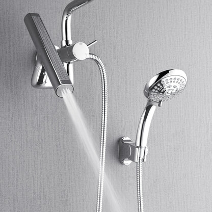 FORNO ACQUA AcquaFALL 6-Function Shower Head, 3-Function Waterfall Body Jet & 5-Function Handheld. Polished Chrome 2.5 GPM