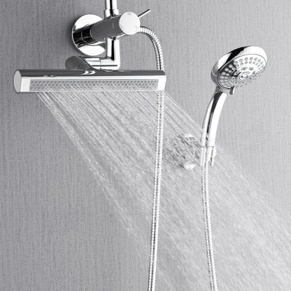 FORNO ACQUA AcquaFALL 6-Function Shower Head, 3-Function Waterfall Body Jet & 5-Function Handheld. Polished Chrome 2.5 GPM
