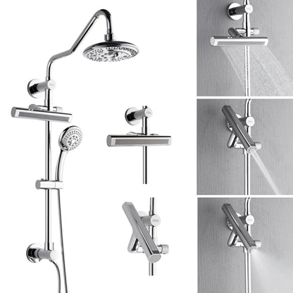 FORNO ACQUA AcquaFALL 6-Function Shower Head, 5-Function Handheld & 3-Function Waterfall Body Jet. Polished Chrome, 1.8 GPM
