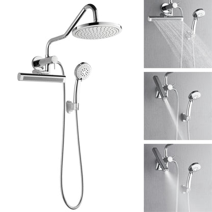 FORNO ACQUA AcquaFALL 9 in. Rainfall Head, 3-Function Waterfall Body Jet & 5-Function Handheld. Polished Chrome 1.8 GPM