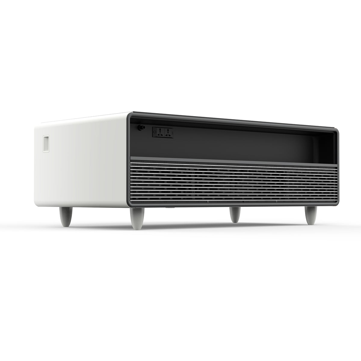 Forno Evoluto Tavolo 51-Inch White Smart Coffee Table – Dual Refrigerator Drawers, Bluetooth 5.0 Audio, Wireless Charging & RGB Ambient Light