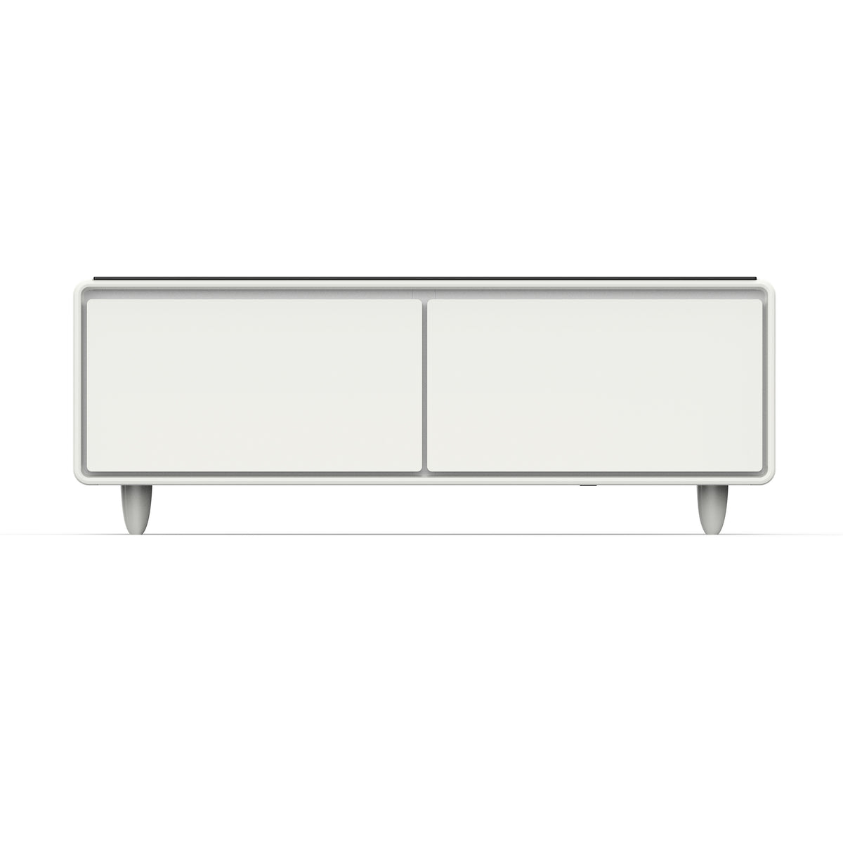 Forno Evoluto Tavolo 51-Inch White Smart Coffee Table – Dual Refrigerator Drawers, Bluetooth 5.0 Audio, Wireless Charging & RGB Ambient Light