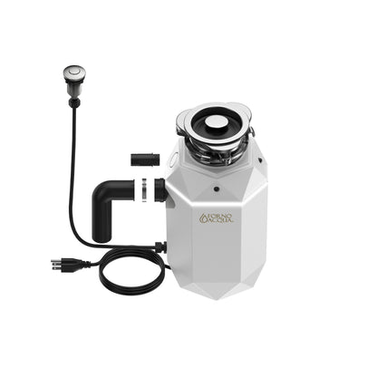FORNO ACQUA BrightDIAMOND Moonstone 3/4HP Super Quiet Garbage Disposal Corded with Motion Sensor Cabinet Light & Pre-Wired Air Switch